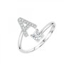 Voir la diapositive 1 : SC CRYSTAL Bague lettre A ajustable SC Crystal ornée de Zirconium
