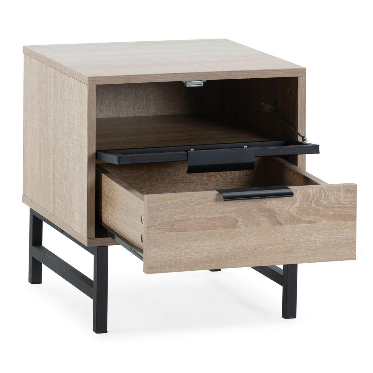 VS VENTA-STOCK Table de chevet Hera 1 porte 1 tiroir coloris bois