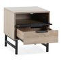 Voir la diapositive 3 : VS VENTA-STOCK Table de chevet Hera 1 porte 1 tiroir coloris bois