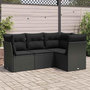 Voir la diapositive 1 : VIDAXL Salon de jardin 4 pcs avec coussins noir resine tressee