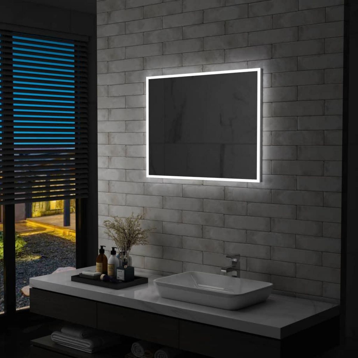 VIDAXL Miroir mural a LED pour salle de bains 80x60 cm