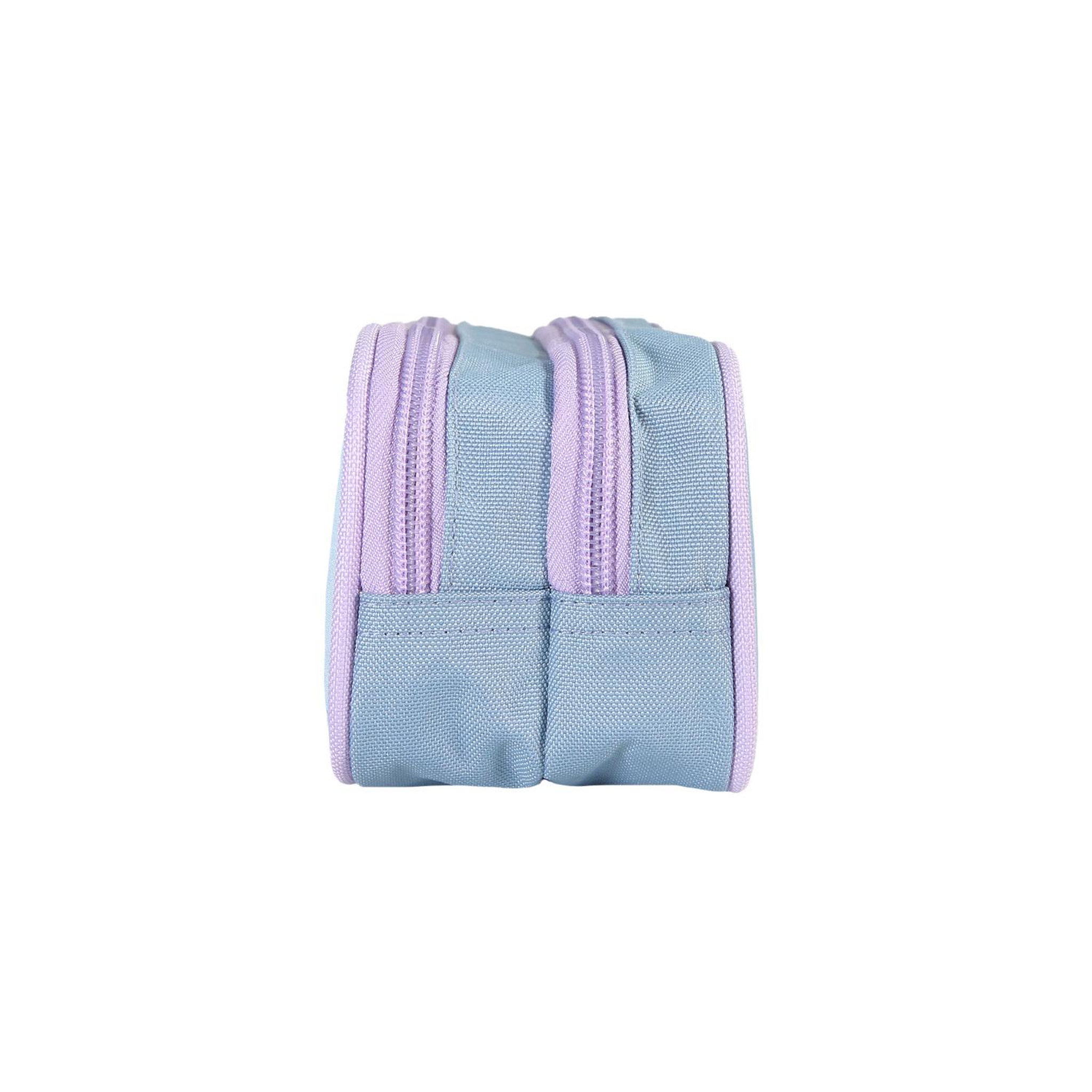 Voir la diapositive 3 : Bagtrotter Trousse scolaire La Reine des Neiges 2 compartiments turquoise – bagtrotter