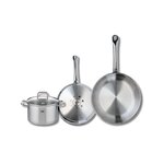 ELO Set de 2 Poêles de cuisson 24 et 28 cm et 1 faitout 16 cm Elo Profi Citrin