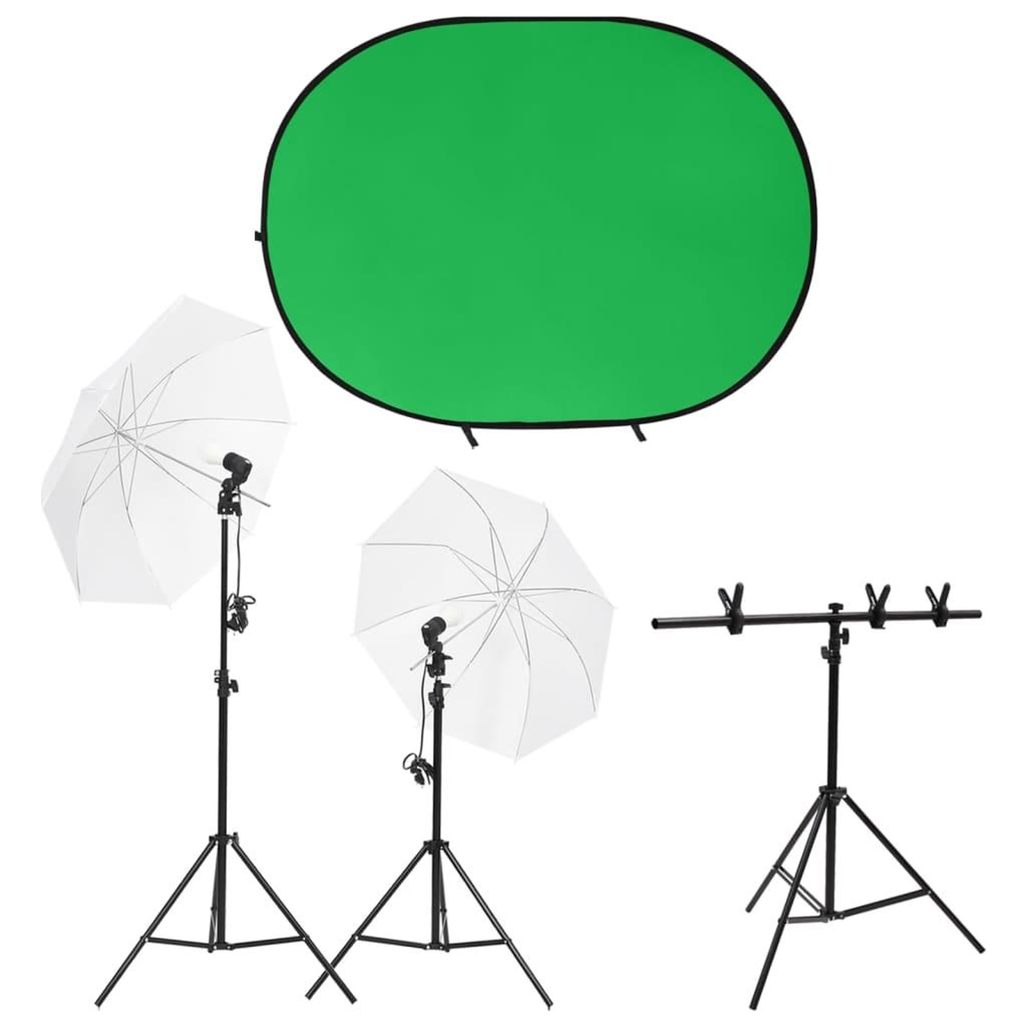 VIDAXL Kit de studio photo avec eclairage et ecran de fond