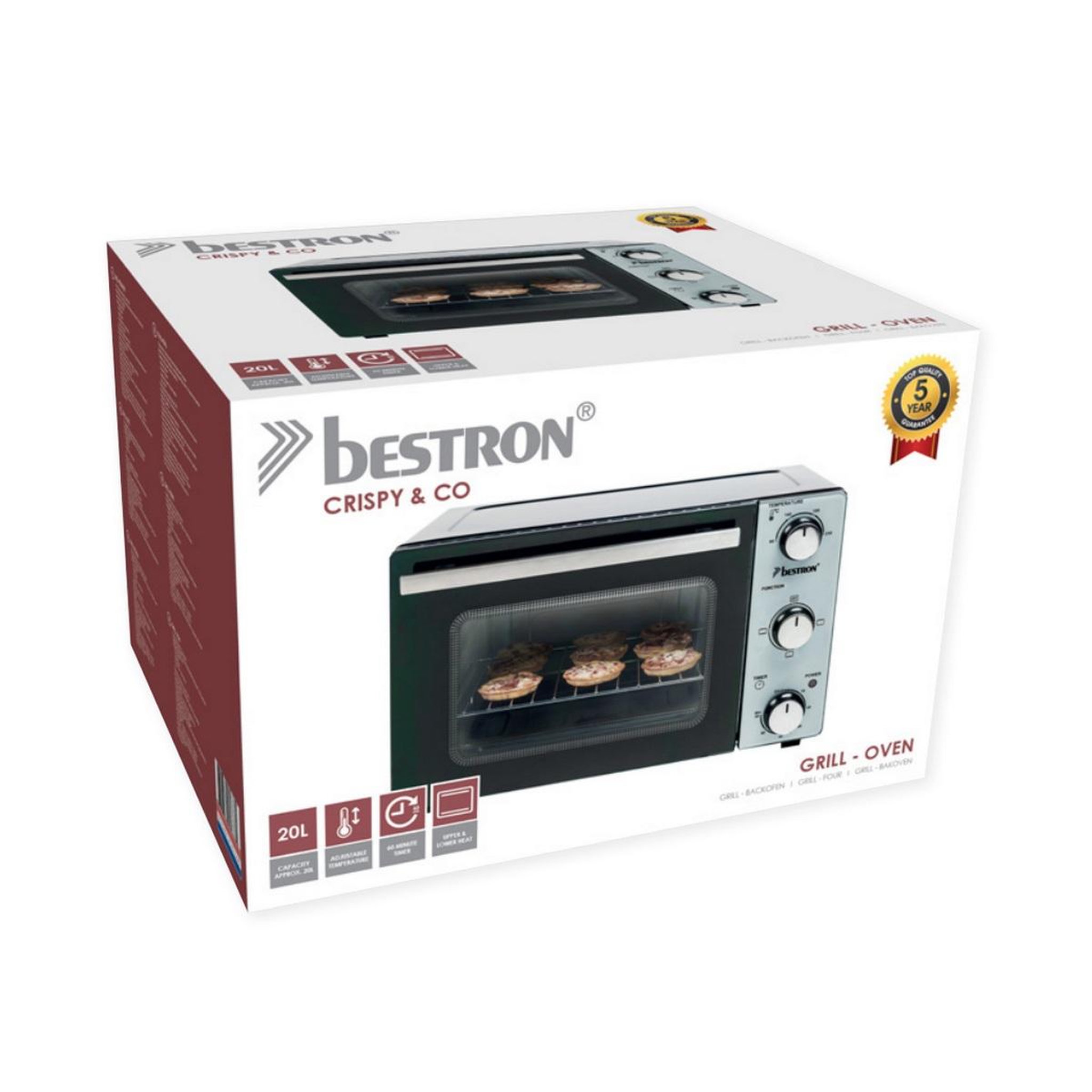 Voir la diapositive 3 : Bestron Four posable 20l 1300w inox - aov22