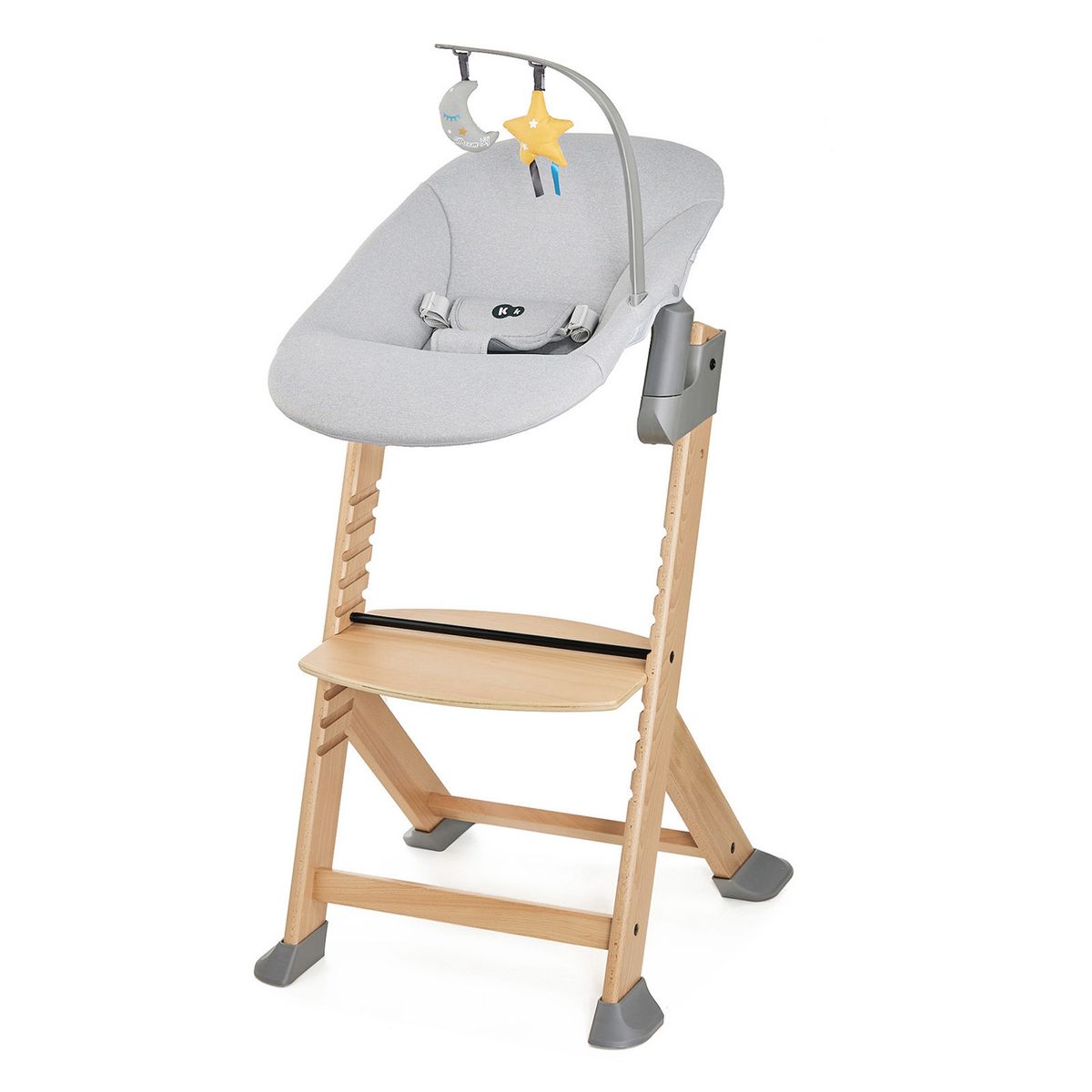 KINDERKRAFT chaise haute ENOCK + transat CALMEE gris