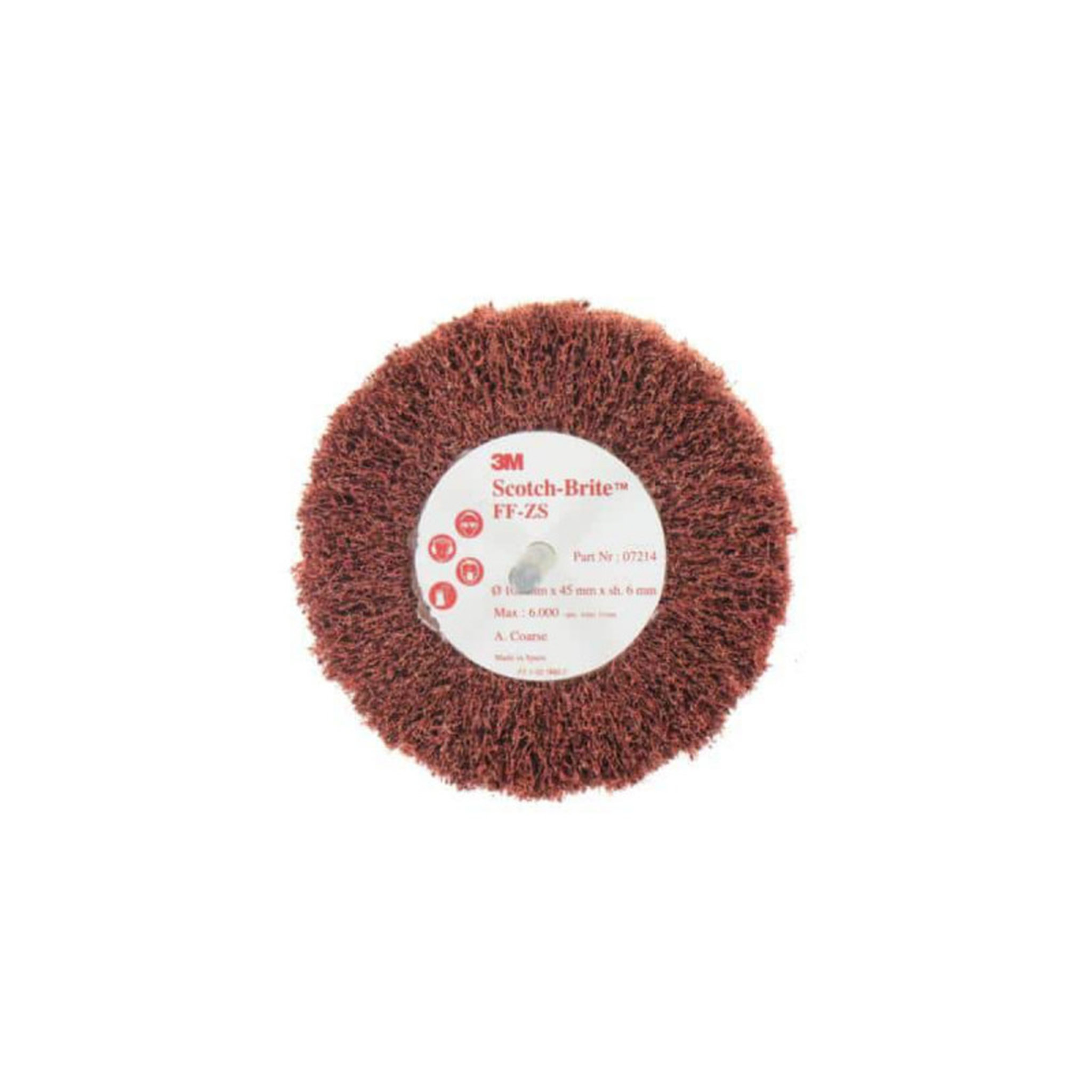 Voir la diapositive 1 : 3M Brosse 3M scotch-brite FF-ZS coarse diamètre 100 mm x 1