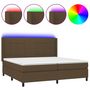Voir la diapositive 1 : VIDAXL Sommier a lattes de lit matelas et LED Marron fonce 200x200 cm