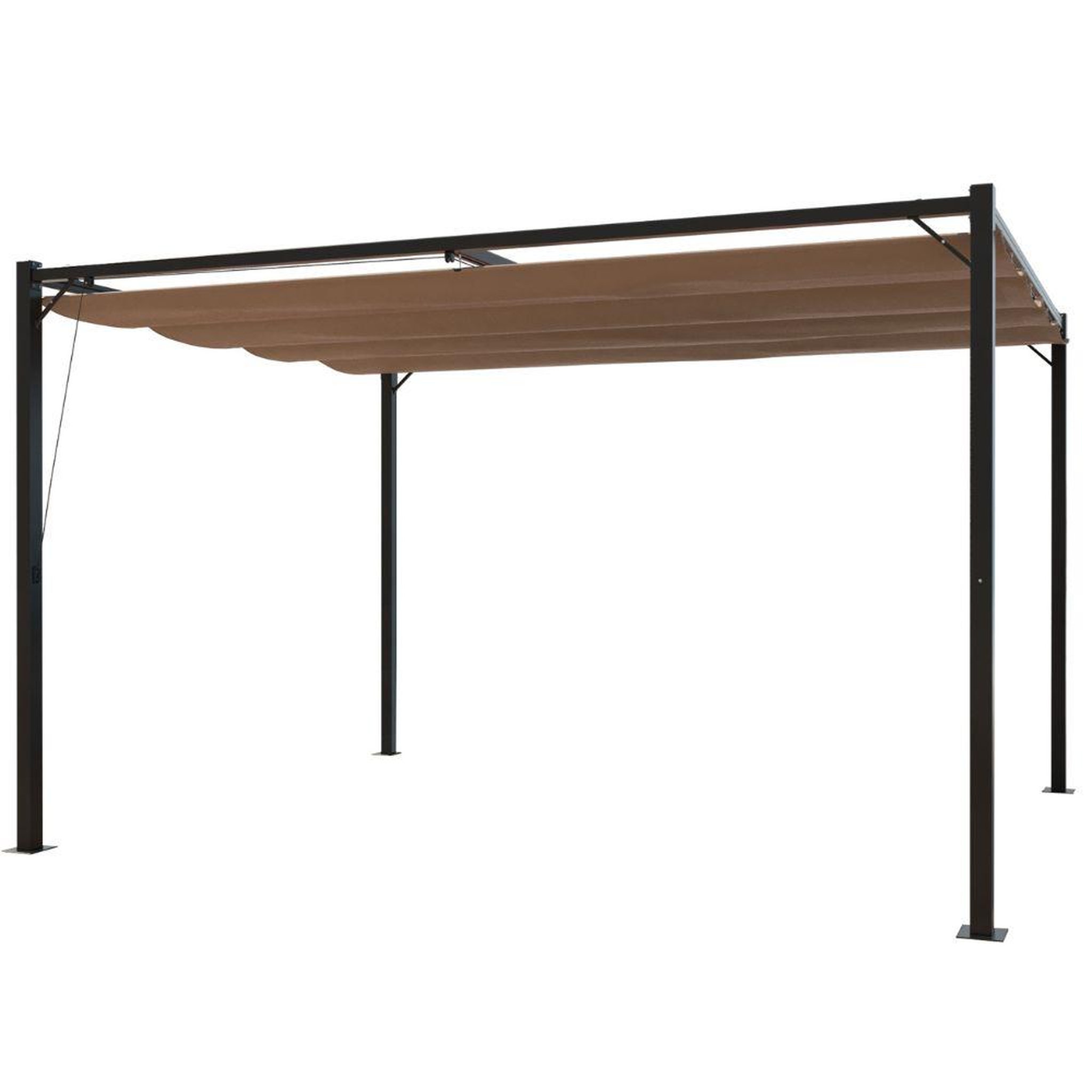 CONCEPT USINE Pergola autoportante 3 x 4m avec toile en polyester taupe tusa