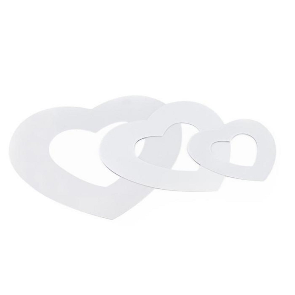 Paris Prix Lot de 3 Pochoirs Cake  Love  20cm Blanc