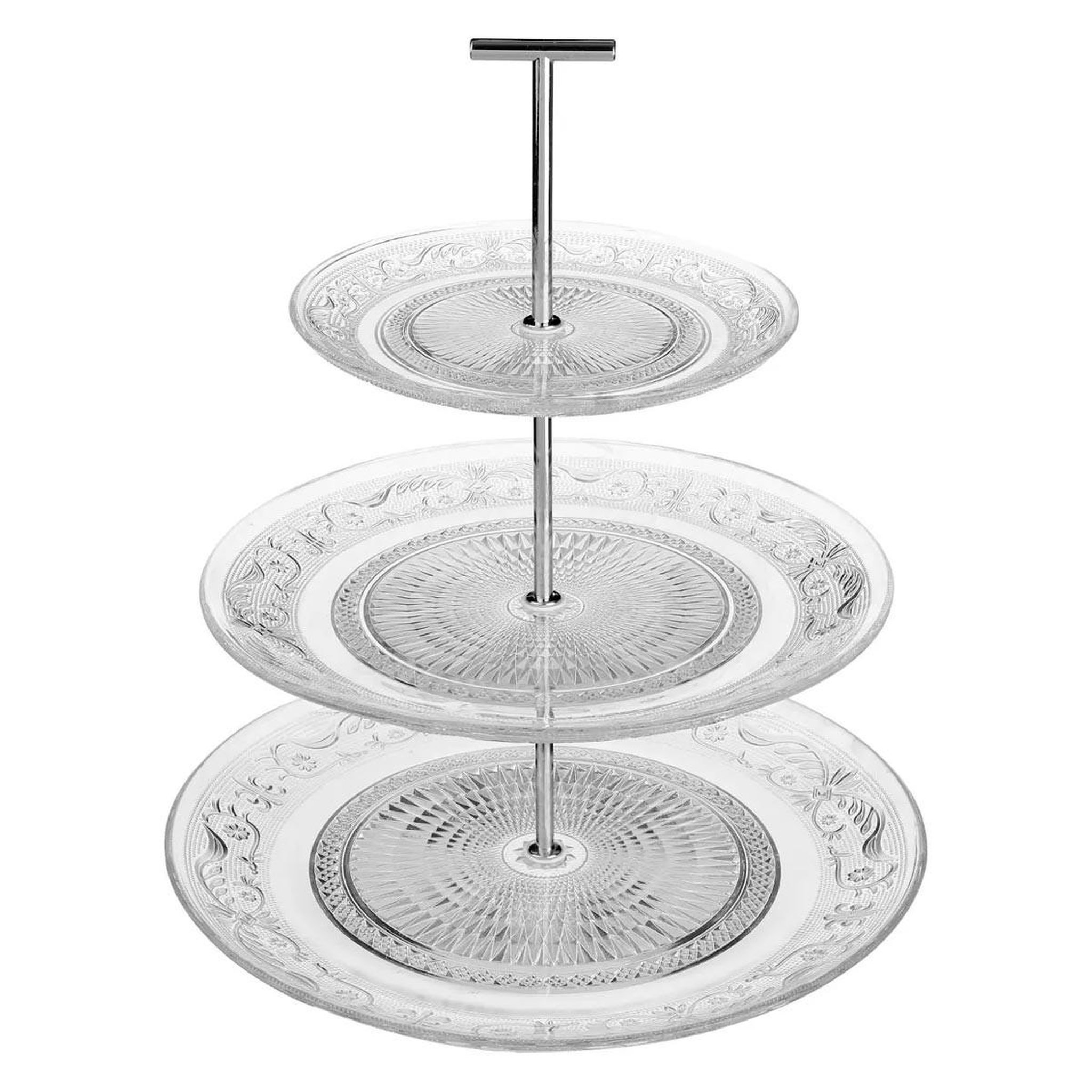 SECRET DE GOURMET Serviteur à 3 étages  renaissance  33cm transparent