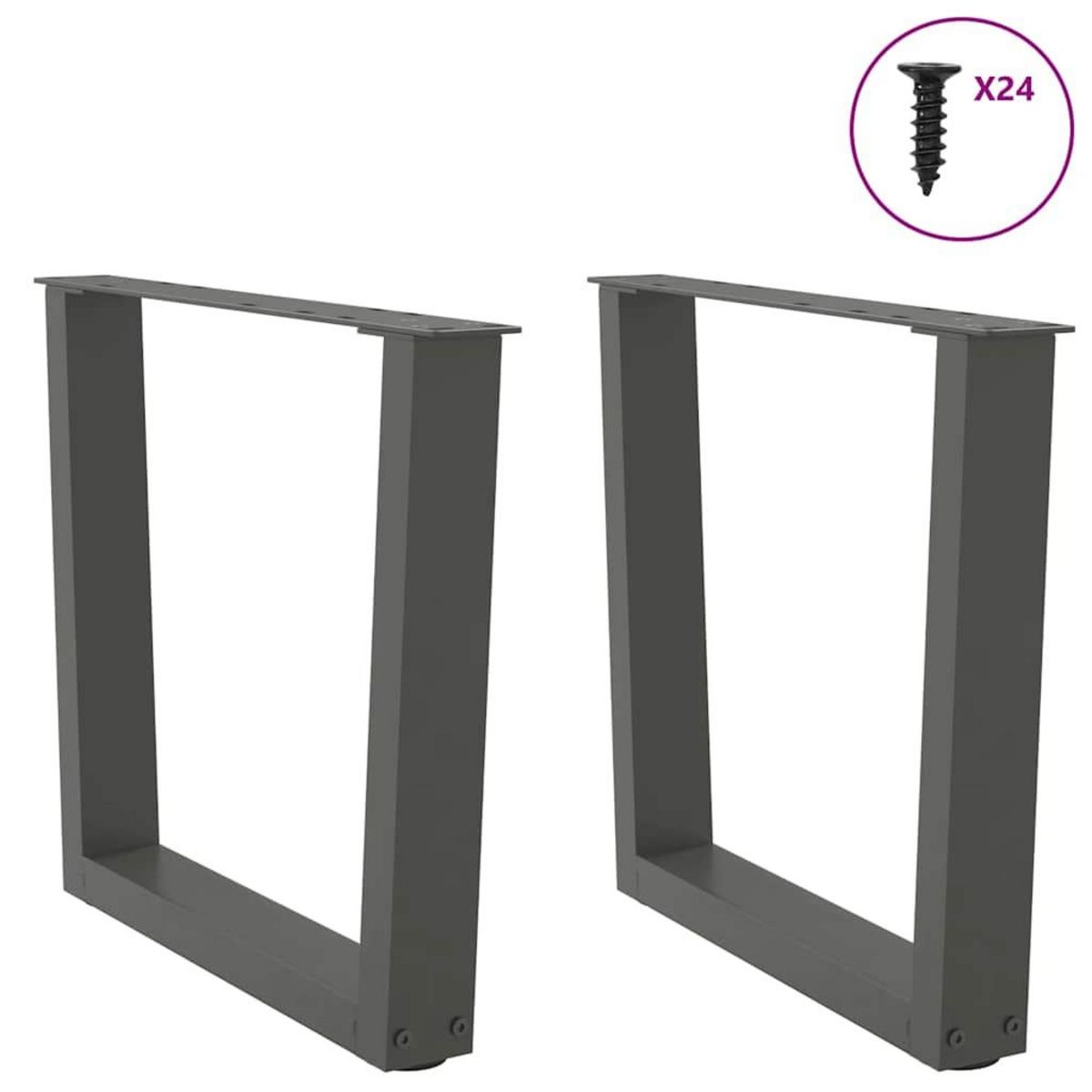 VIDAXL Pieds de table a manger en forme de V 2 pcs anthracite acier