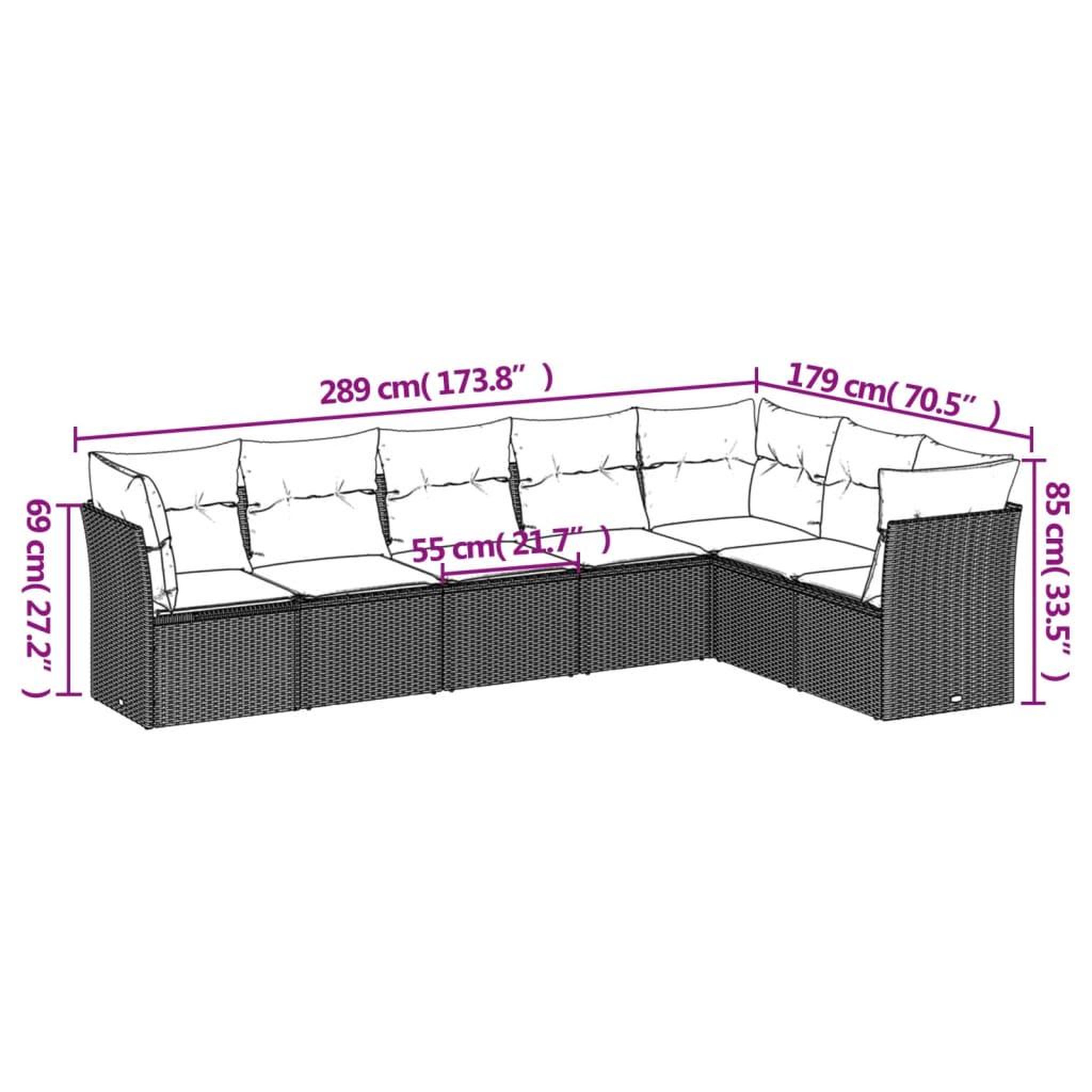 Voir la diapositive 4 : VIDAXL Salon de jardin 7 pcs avec coussins noir resine tressee