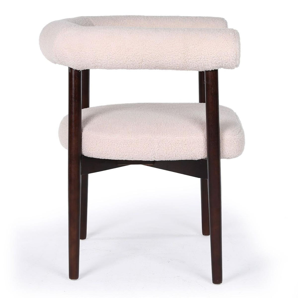 Paris Prix Lot de 2 Chaises en Tissu Bouclette  Alva  75cm Beige