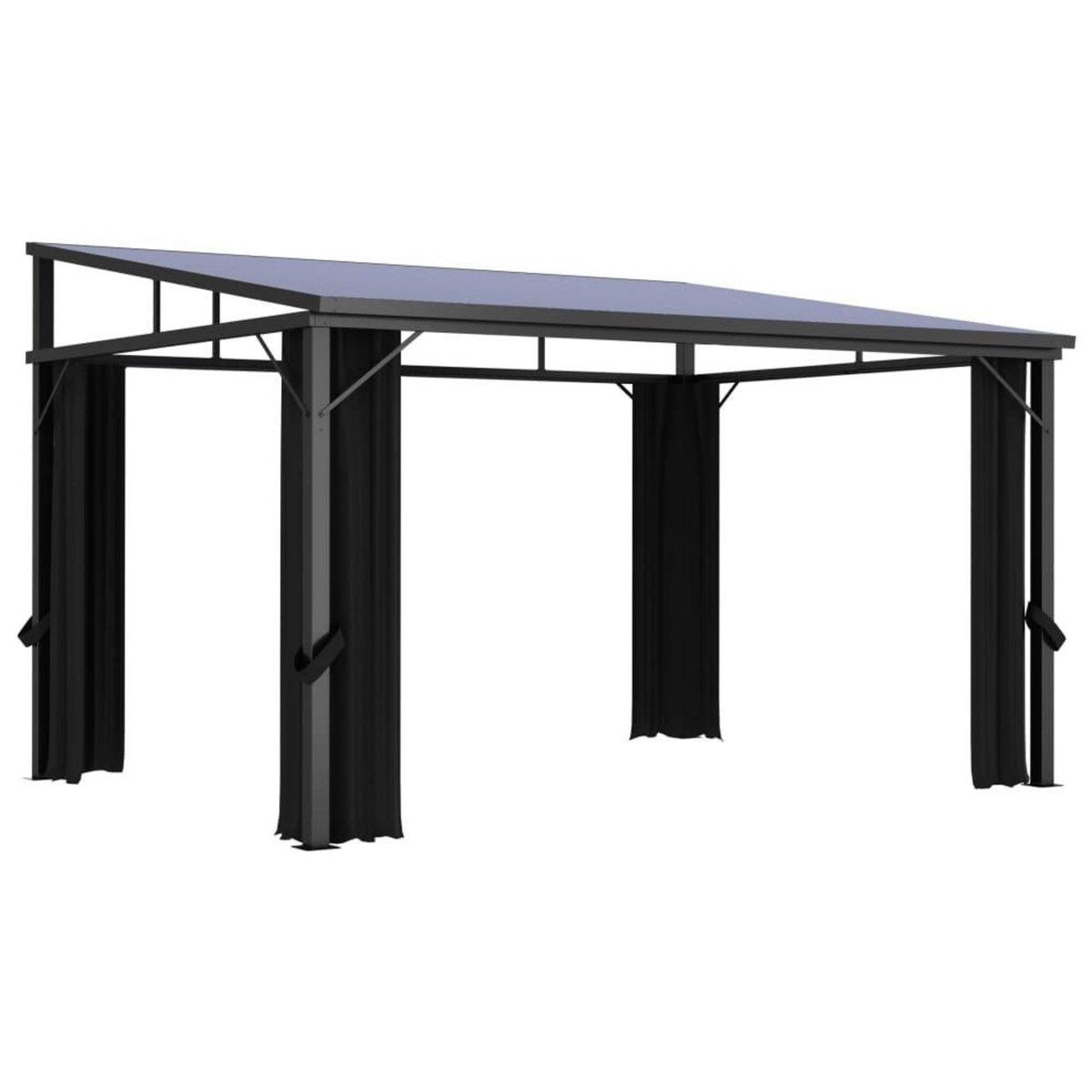VIDAXL Belvedere avec rideau 405x294x244 cm Anthracite