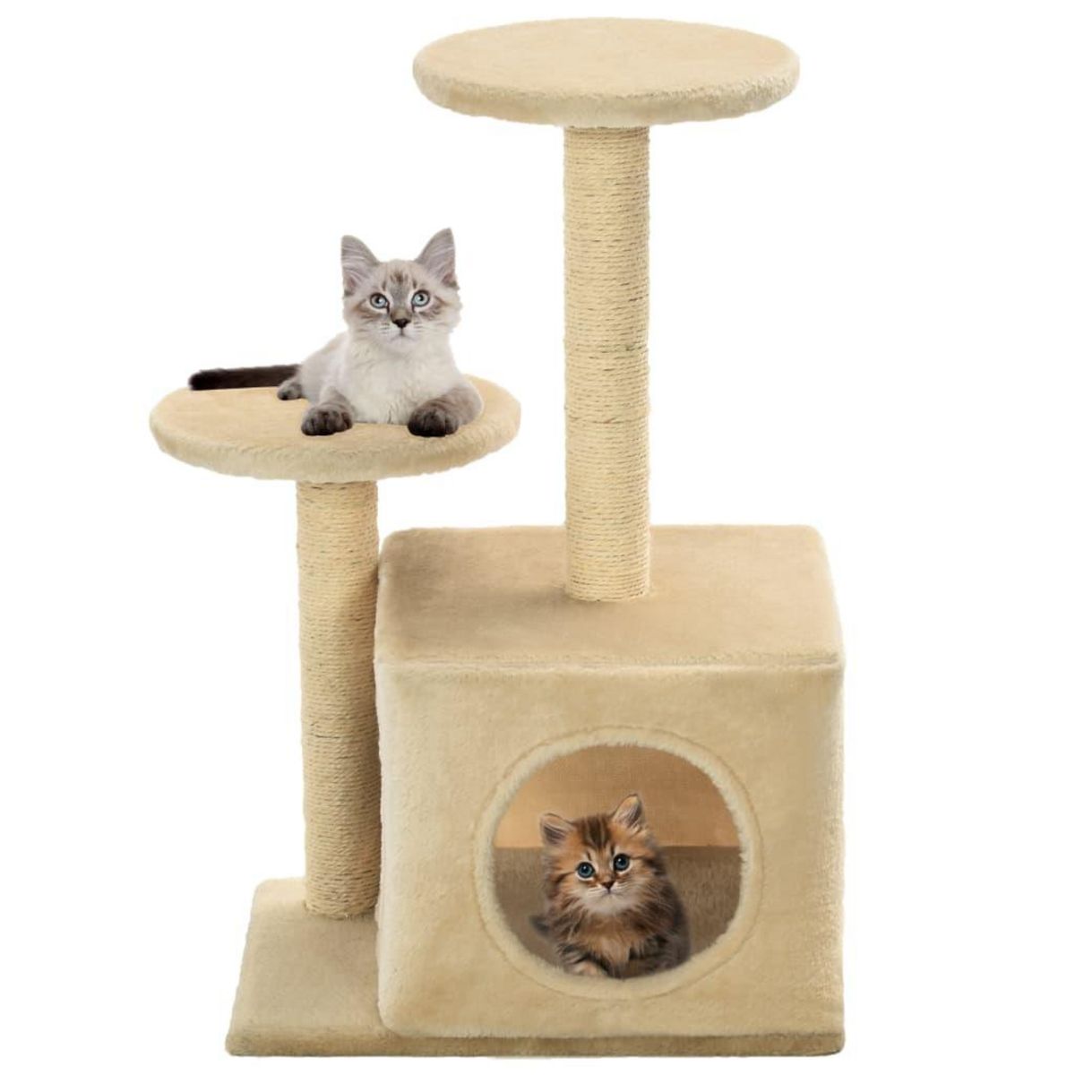 VIDAXL Arbre a chat avec griffoir en sisal 60 cm Beige