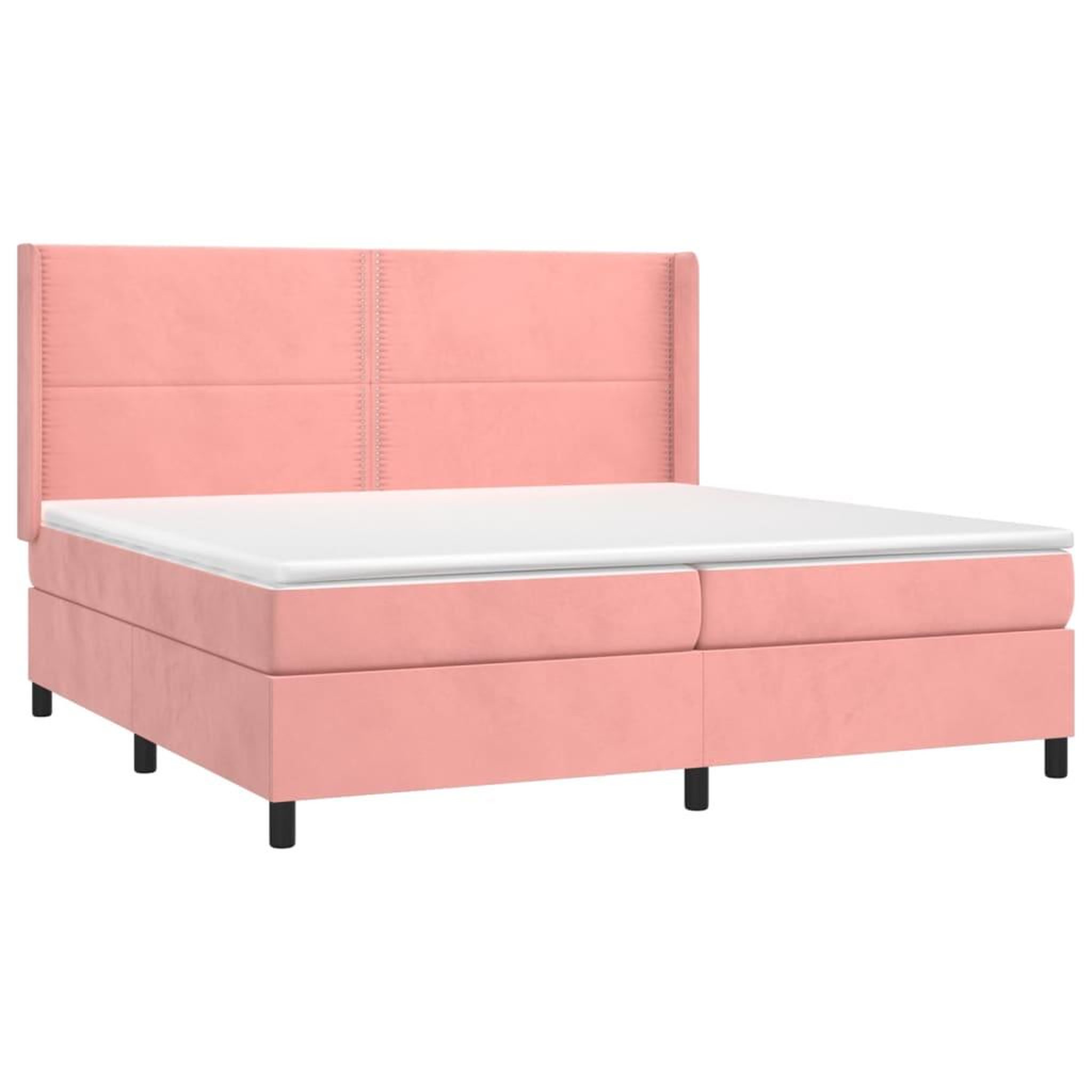 Voir la diapositive 4 : VIDAXL Sommier a lattes de lit matelas et LED Rose 200x200 cm Velours