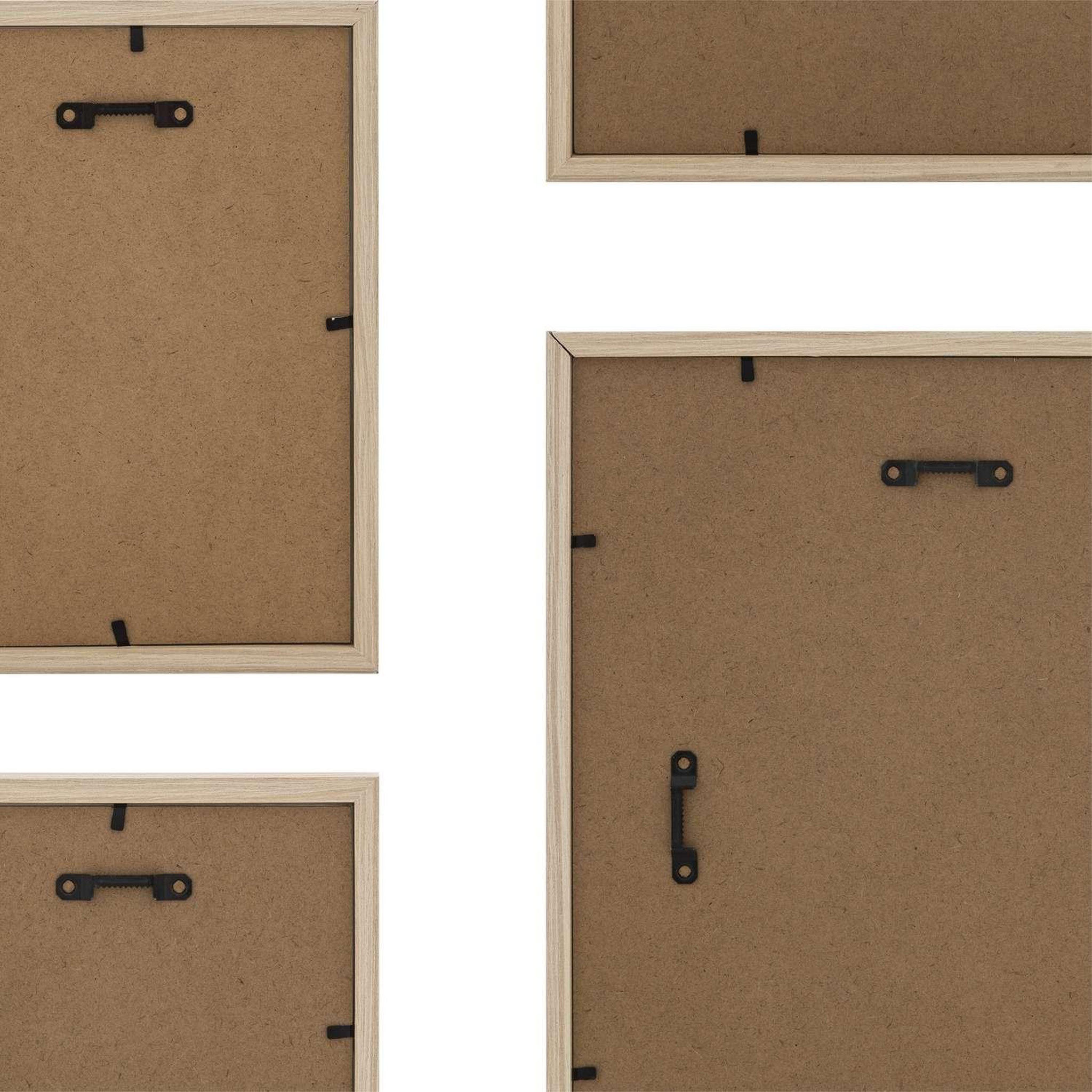 Voir la diapositive 4 : ATMOSPHERA Lot de 5 cadres photos en bois - Beige