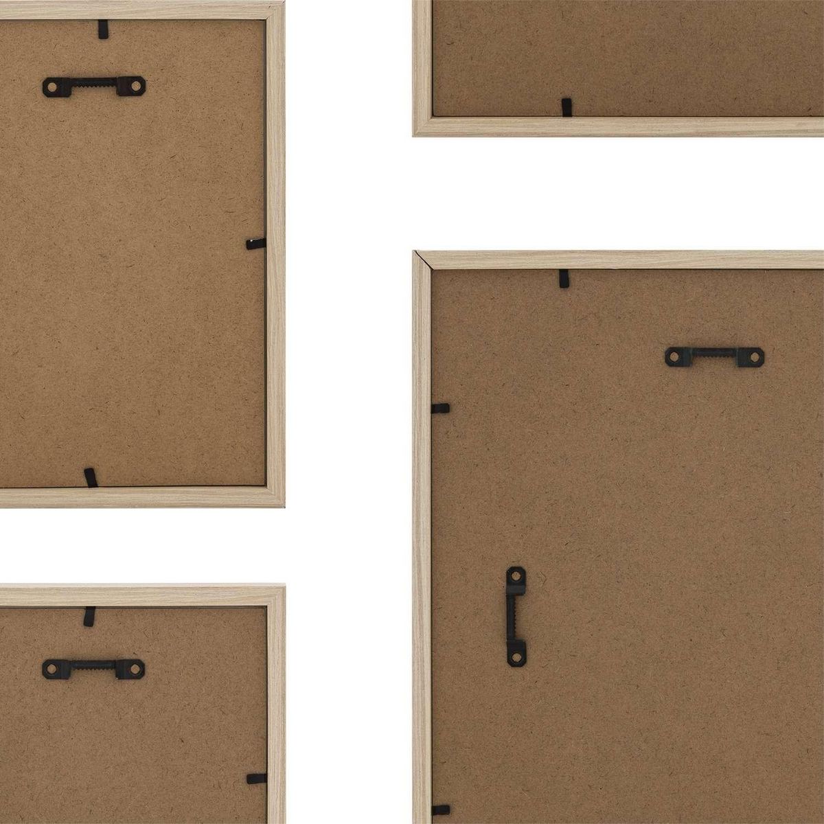 ATMOSPHERA Lot de 5 cadres photos en bois - Beige