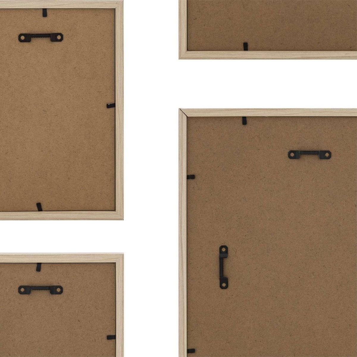 ATMOSPHERA Lot de 5 cadres photos en bois - Beige
