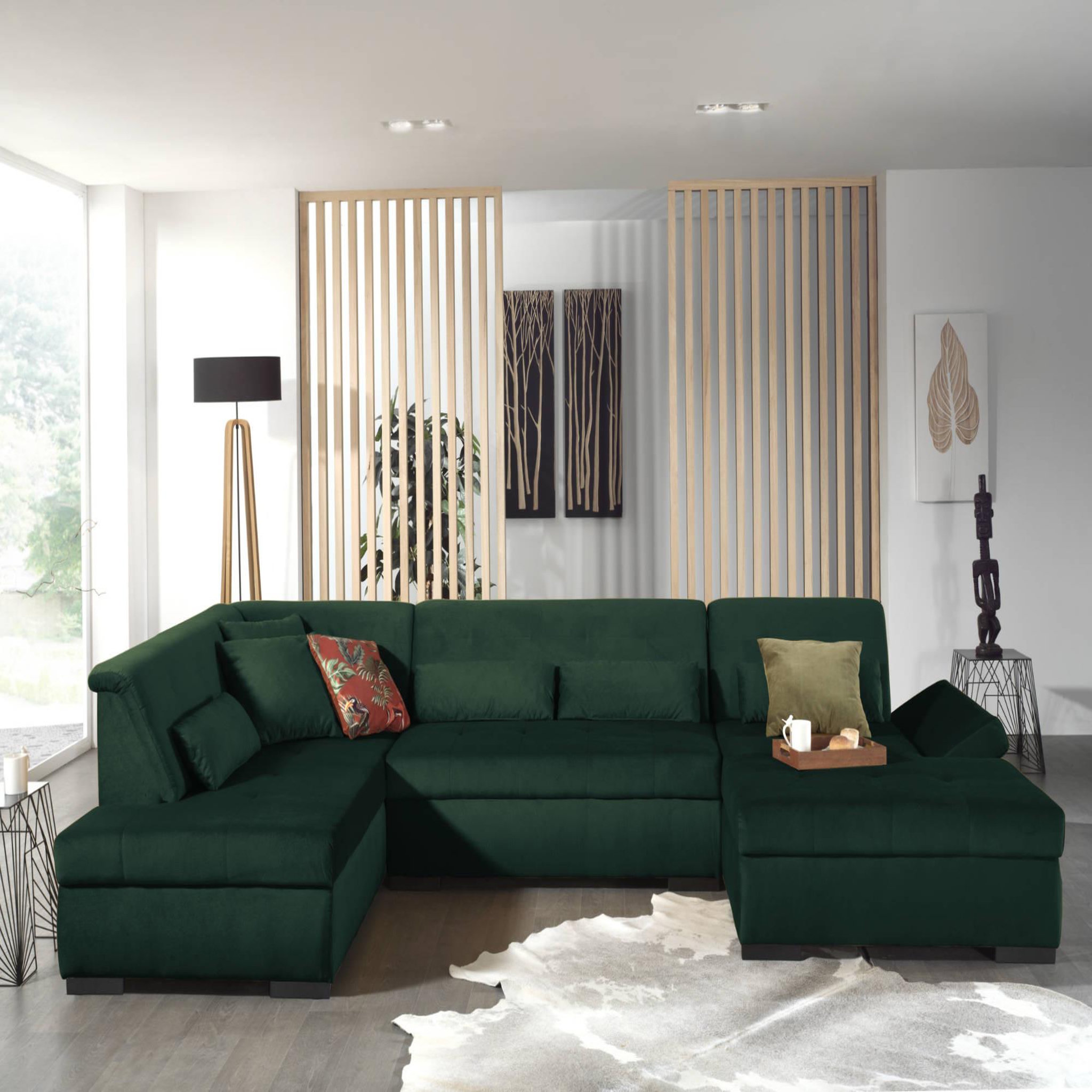 Voir la diapositive 2 : LISA DESIGN Vermont - canapé panoramique d'angle gauche - 7 places - xxl - en velours