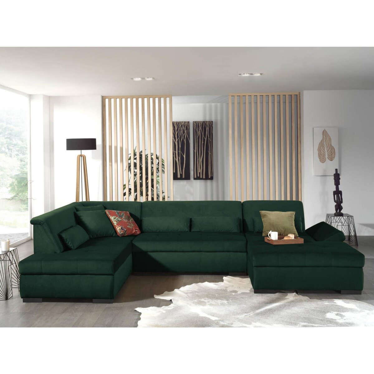 LISA DESIGN Vermont - canapé panoramique d'angle gauche - 7 places - xxl - en velours