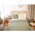 Home collection Parure housse de couette 100% coton 57fils linea. Coloris disponibles : Vert