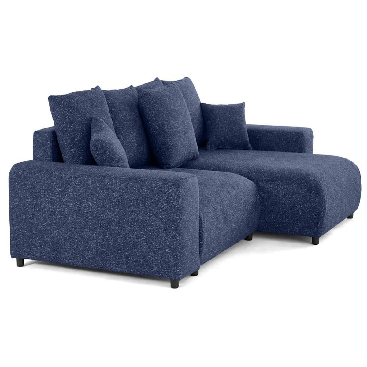 LISA DESIGN Jake - canapé panoramique d'angle droit 7 places convertible avec coffre en fausse fourrure