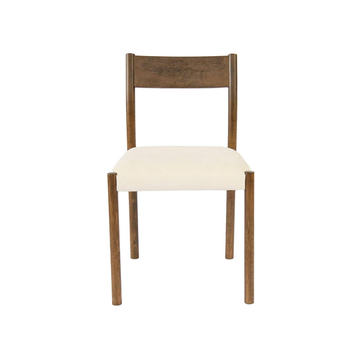 SWEEEK Lot de 2 chaises bohème bois d'hévéa noyer et tissu. L 49.5 x P 53 x H 82cm - ELLA