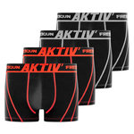 FREEGUN Lot de 4 boxers en coton homme Aktiv. Coloris disponibles : Noir