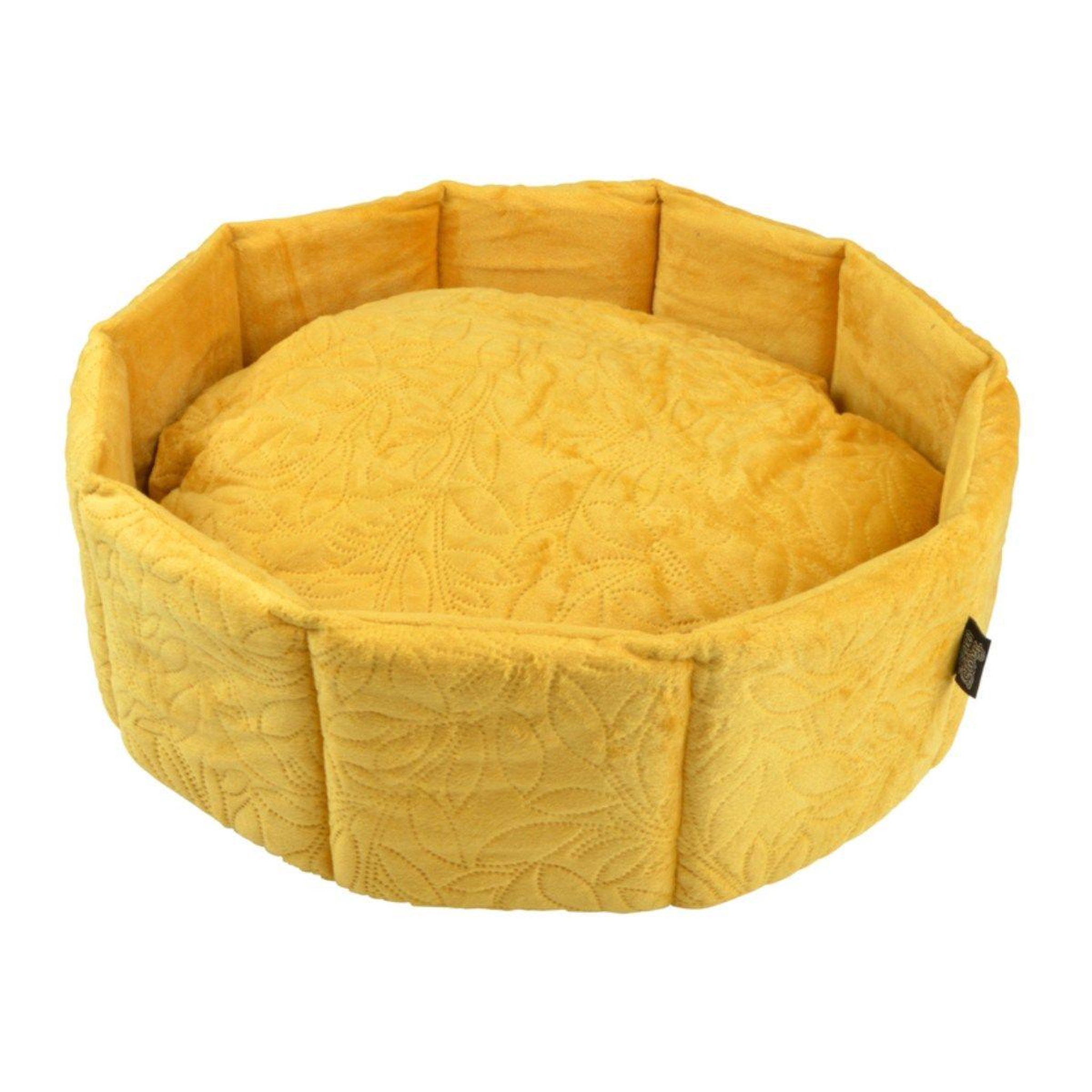 Voir la diapositive 1 : LOVE STORY Panier pour chien & chat  boho  38cm moutarde