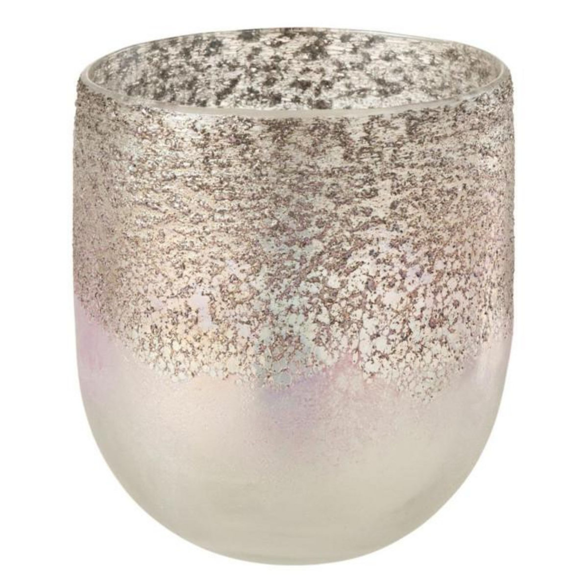 Paris Prix Photophore Rond en Verre  Milano  15cm Gris & Rose