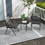 Voir la diapositive 2 : OUTSUNNY Ensemble bistro de jardin design Acapulco 2 places 3 pièces avec coussins
