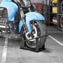 Voir la diapositive 2 : HOMCOM Bloque roue à fixer - bloque roue moto réglable - pneus de 3 à 8 pouces - acier noir