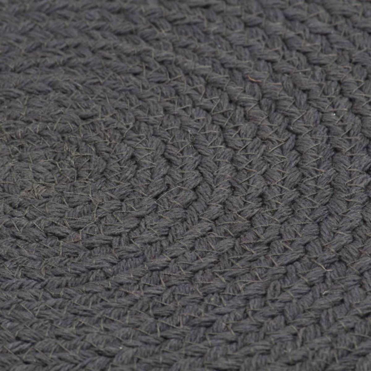 VIDAXL Napperons 6 pcs Gris fonce Plain 38 cm Rond Coton