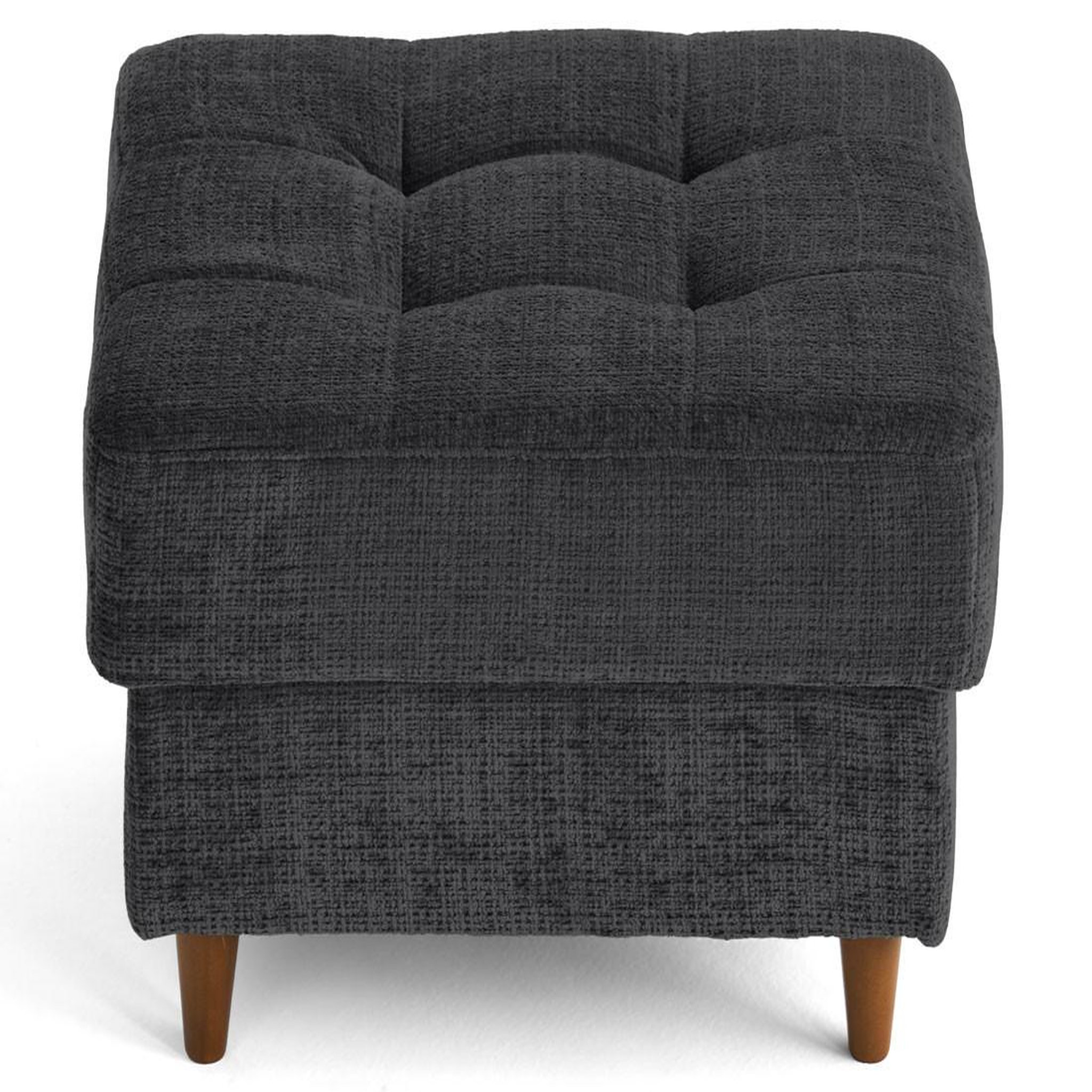 Voir la diapositive 5 : BEST MOBILIER Anna - pouf en velours texturé - pieds en bois
