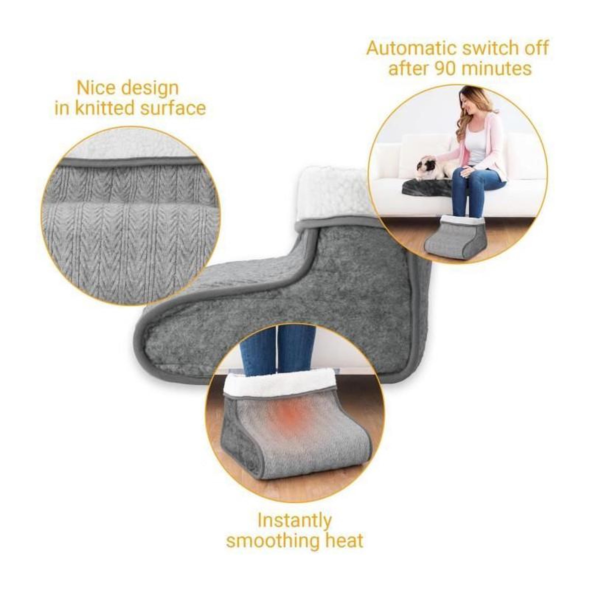 Voir la diapositive 4 : Medisana Chauffe-pieds - MEDISANA - FW 150 - 6 niveaux de température - Minuteur - Lavable - Rechauffe et soulage