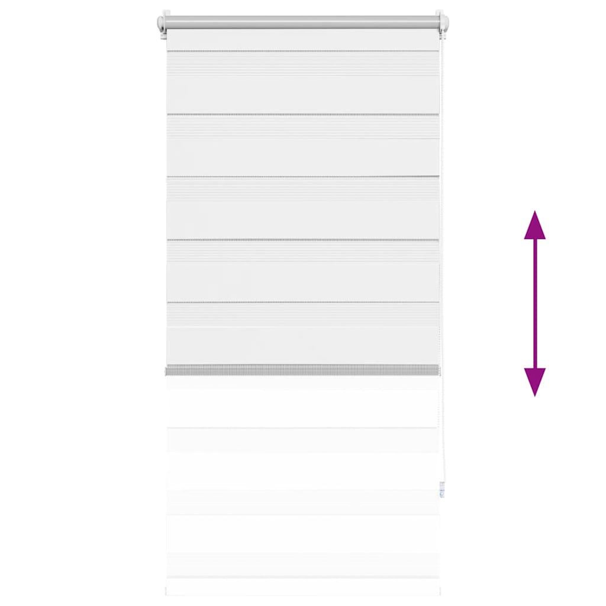 Voir la diapositive 5 : VIDAXL Store venitien zebre 60,9 x 120 cm, largeur du tissu 56,7 cm, blanc