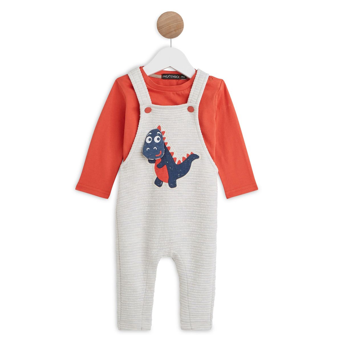 IN EXTENSO Ensemble salopette + t-shirt manches longues bébé garçon