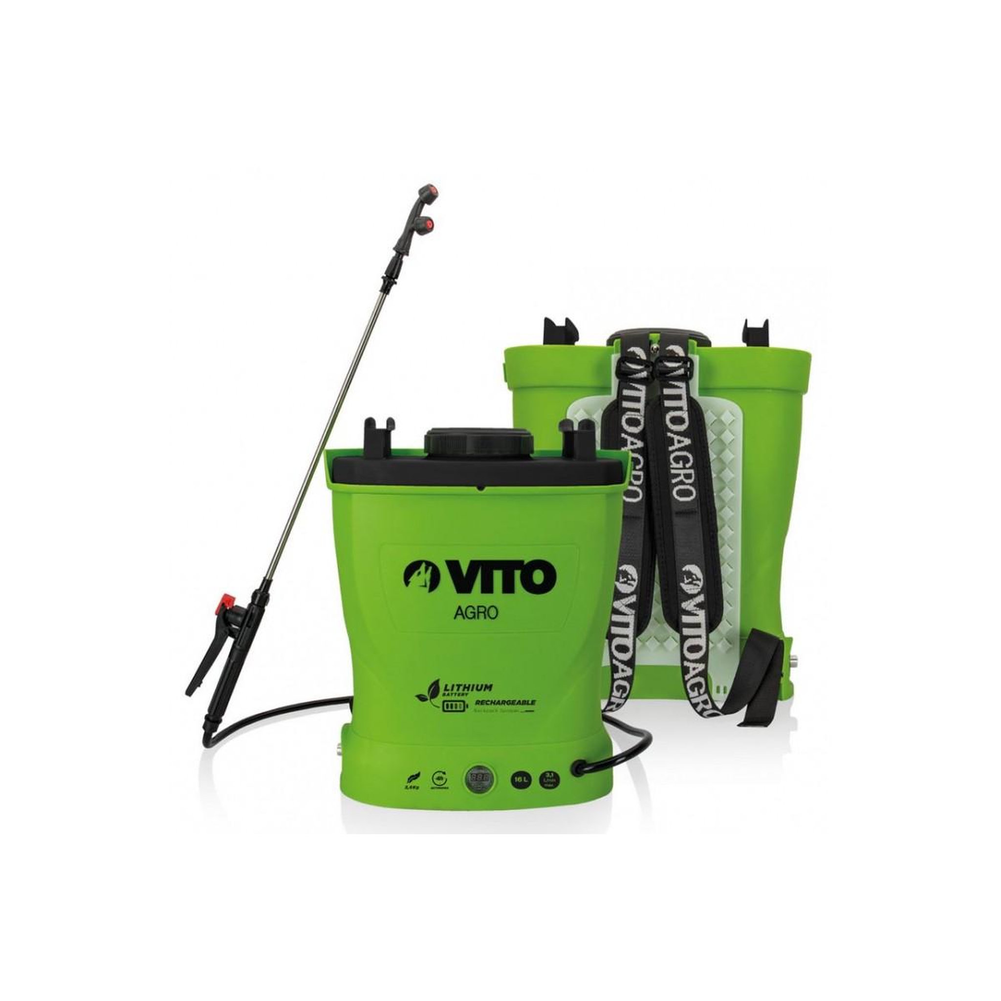 Voir la diapositive 4 : VITO Garden Kit 18 pièces lance + buses de pulvérisateur spécial produits corrosifs accessoires pulvérisateur batterie 16l vito