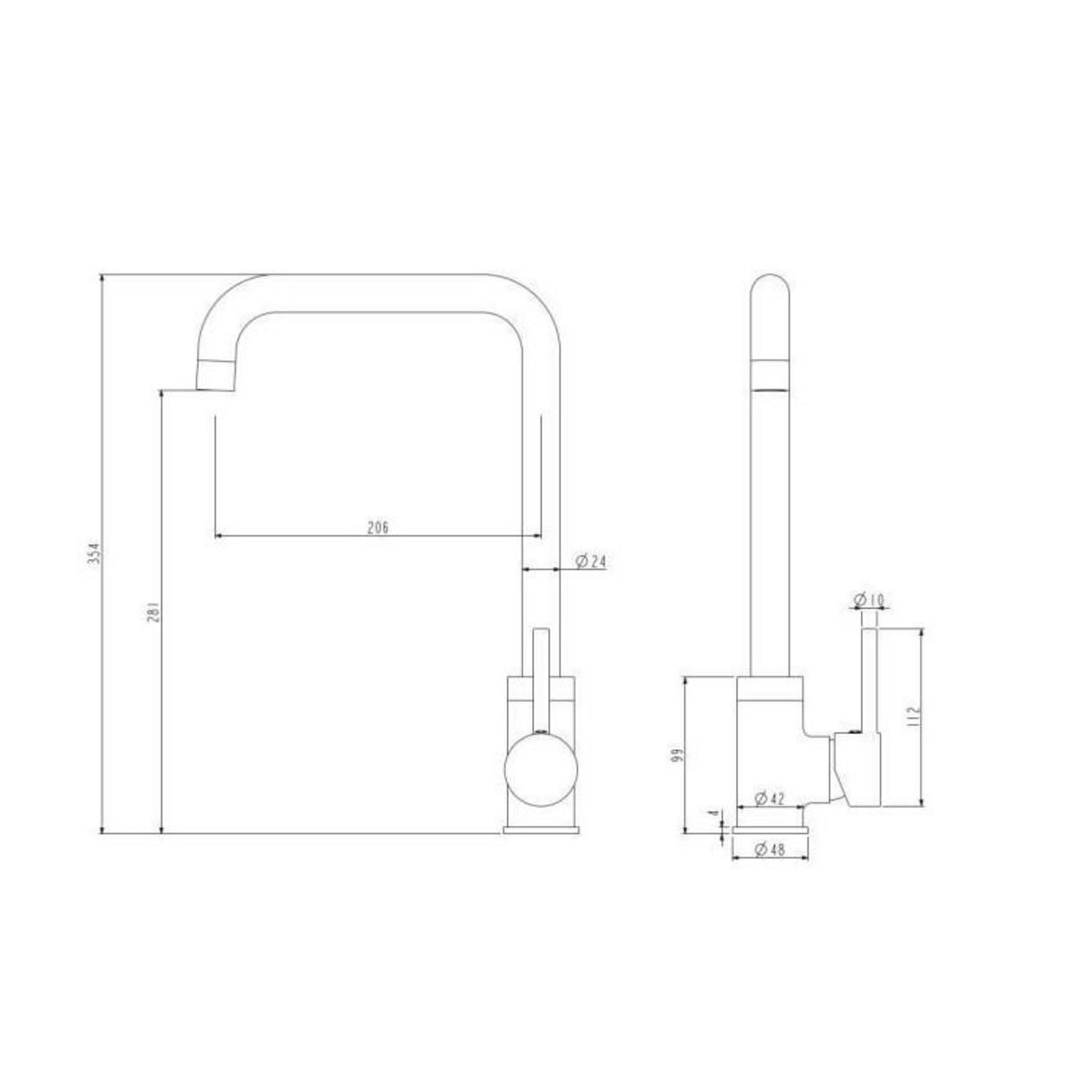 ROUSSEAU ROUSSEAU Robinet mitigeur de cuisine Kiloo - Sans douchette - Laiton brosse