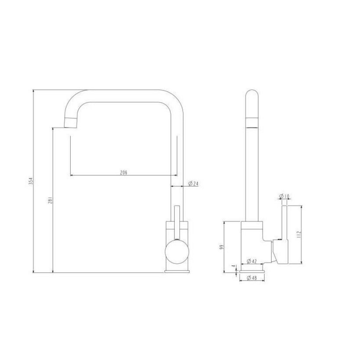 ROUSSEAU ROUSSEAU Robinet mitigeur de cuisine Kiloo - Sans douchette - Laiton brosse