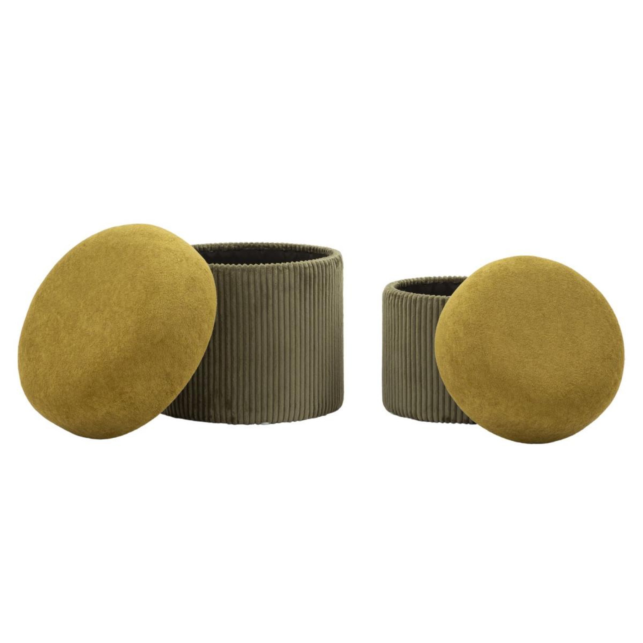 Voir la diapositive 2 : Paris Prix Lot de 2 poufs coffres  aspen  44cm vert