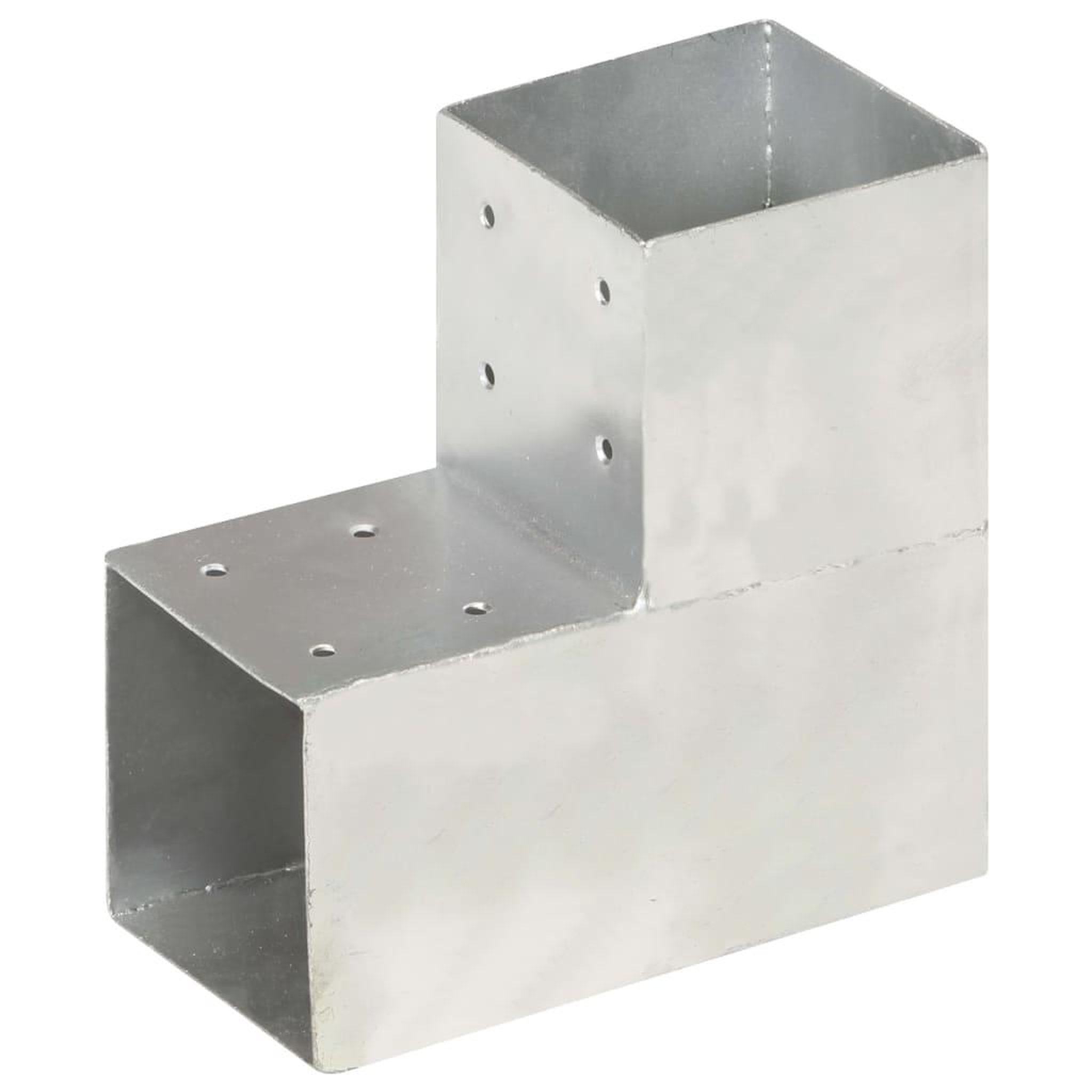 Voir la diapositive 2 : VIDAXL Connecteurs de poteau 4pcs Forme en L Metal galvanise 101x101mm