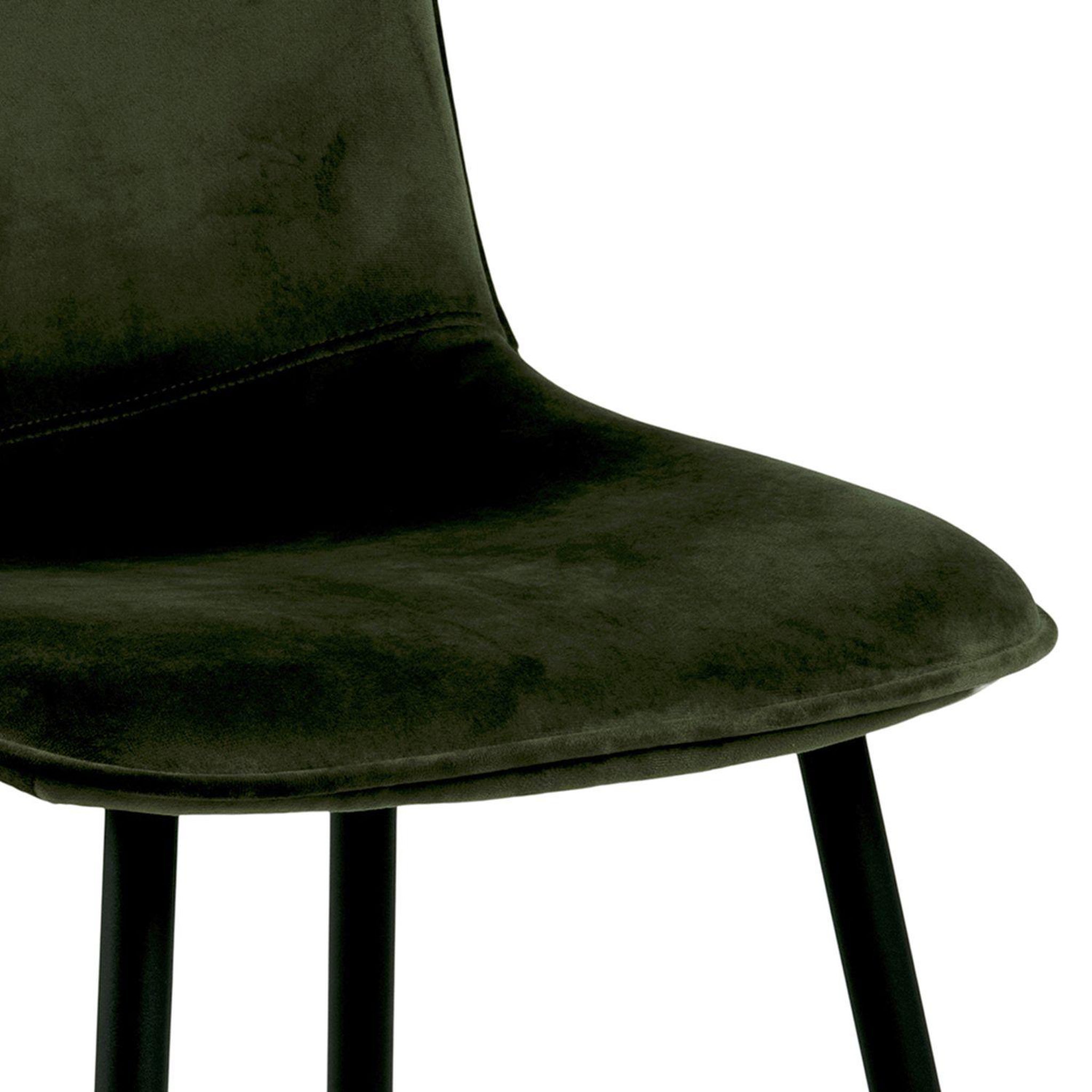 Voir la diapositive 6 : TOILINUX Lot de 4 chaises Kate en velours et métal - Vert