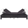 Voir la diapositive 5 : VIDAXL Transat a 2 places avec coussin Noir Resine tressee