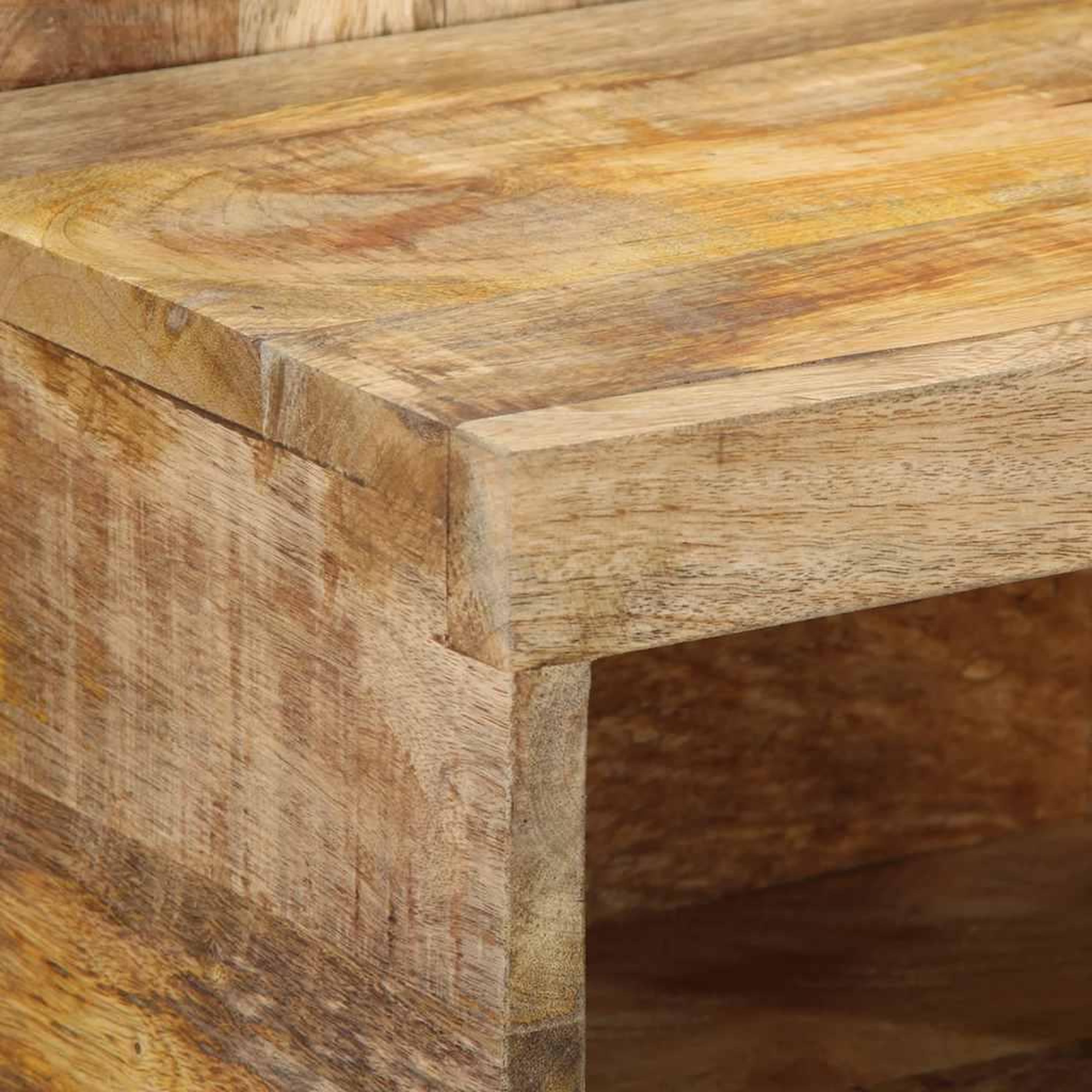Voir la diapositive 5 : VIDAXL Table de chevet 50x27x50 cm bois massif de manguier brut