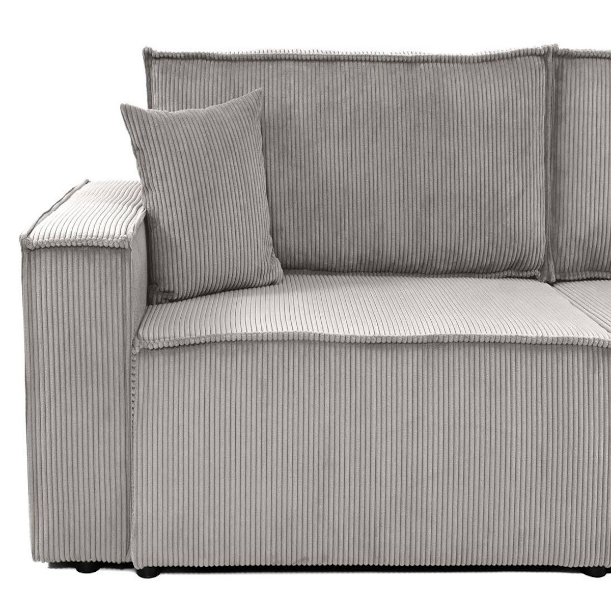 BEST MOBILIER Cezanne - canapé droit 3 places convertible avec coffre en velours côtelé