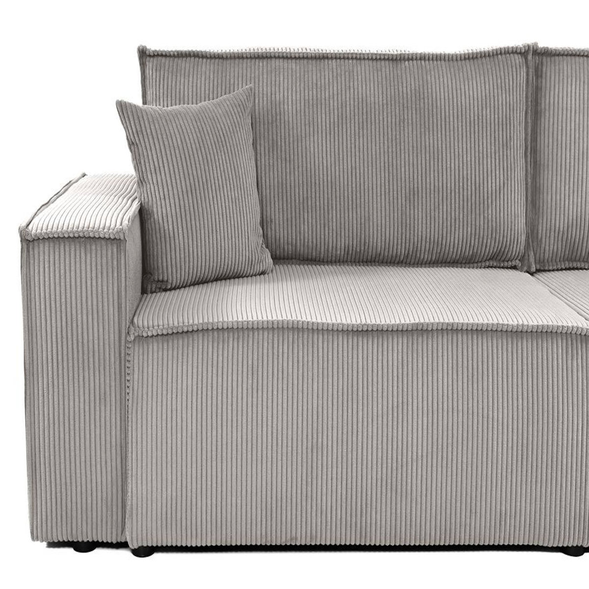 BEST MOBILIER Cezanne - canapé droit 3 places convertible avec coffre en velours côtelé