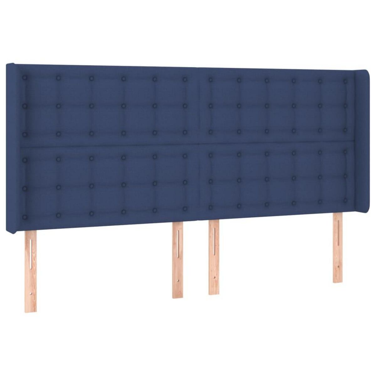 VIDAXL Tete de lit avec oreilles Bleu 203x16x118/128 cm Tissu